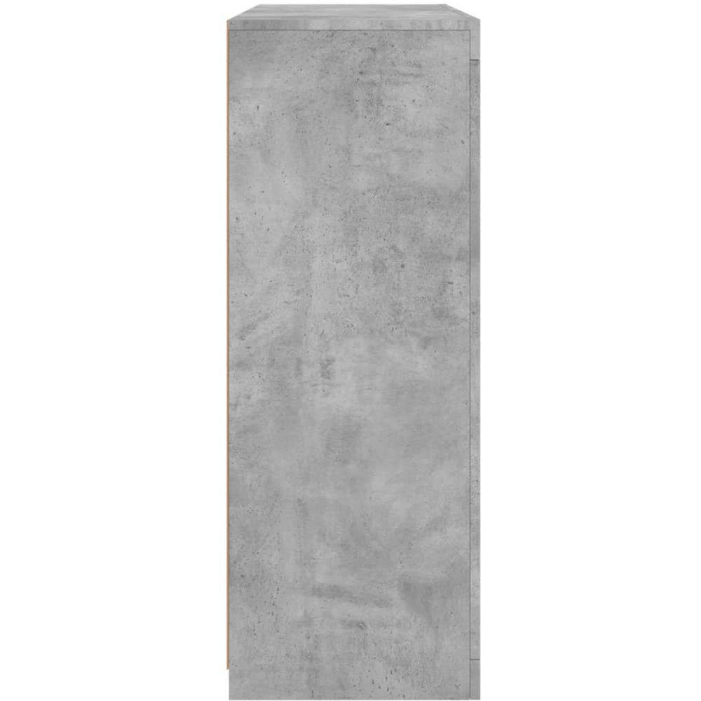 vidaXL 3 Door 6 Shelf Concrete Grey Sideboard with LED Lights 3 Pack Image 7