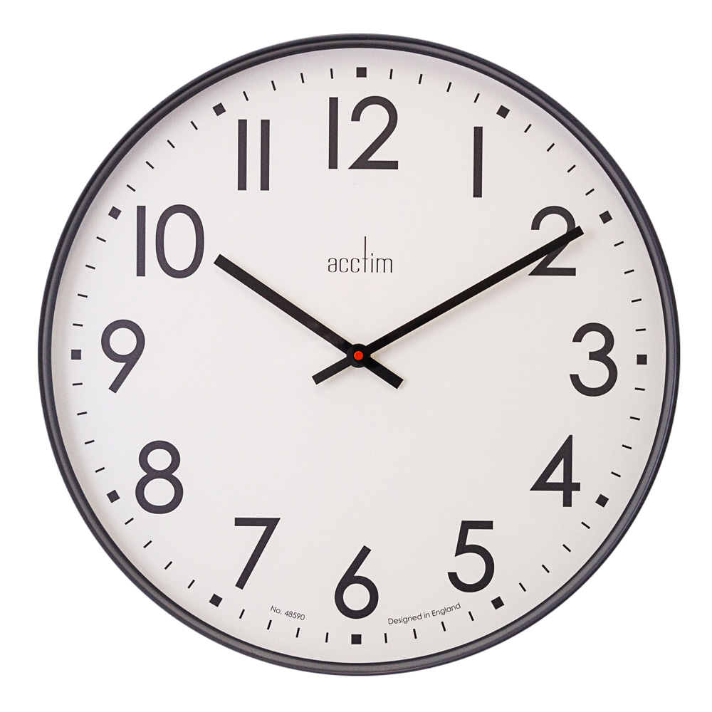 Acctim Dark Grey Ashridge Wall Clock 50cm Image 1