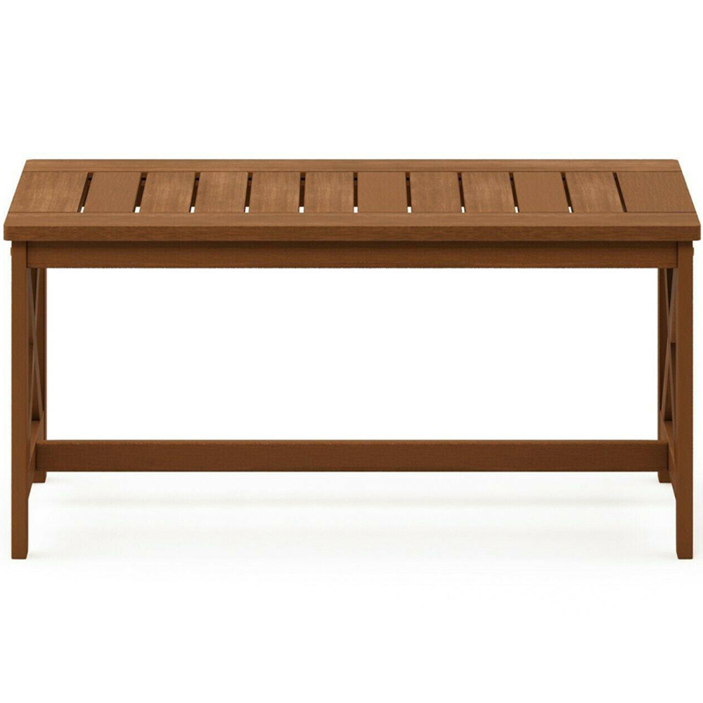 Walplus Tioman Natural X Leg Hardwood Coffee Table Image 3