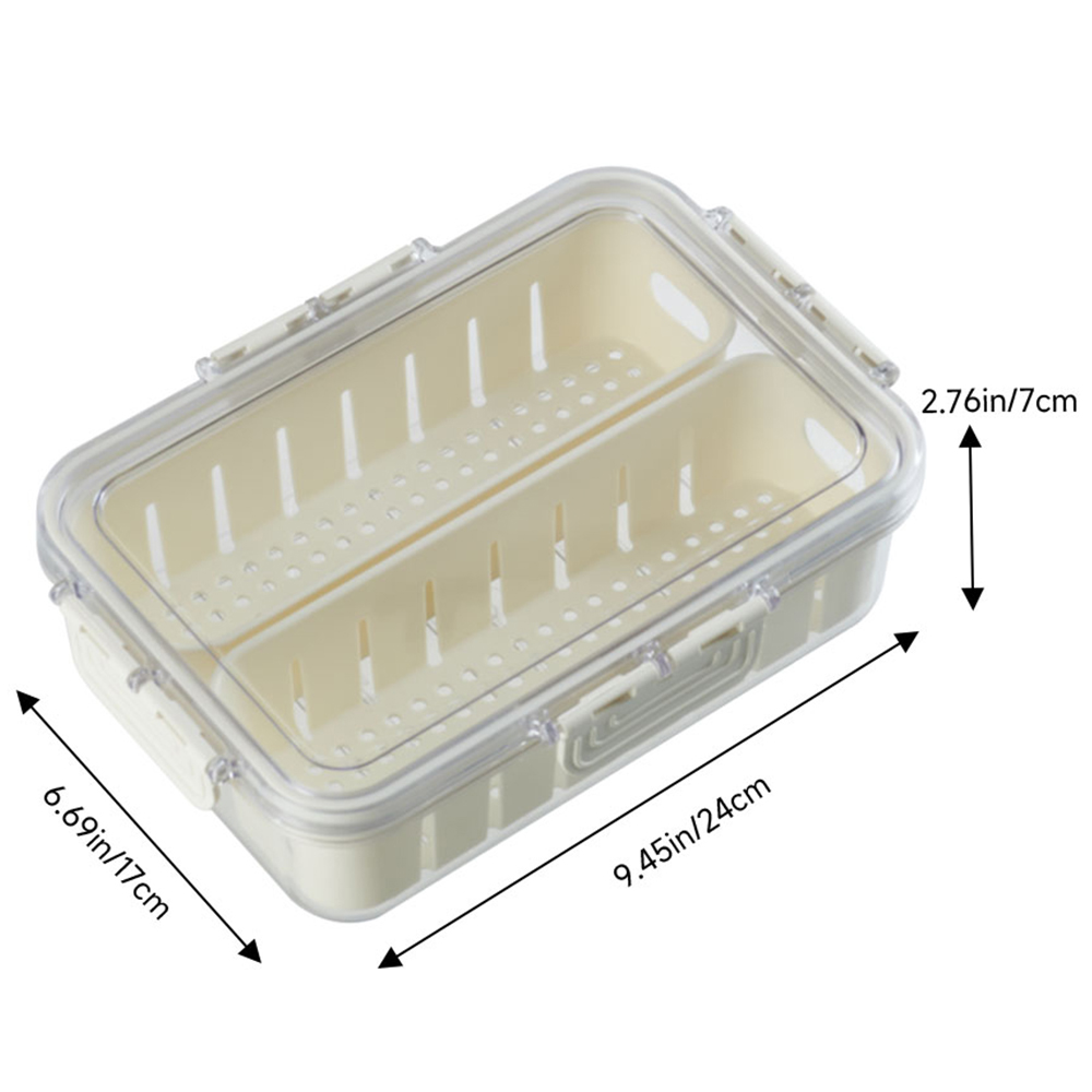 H&O Direct 2 Compartments Fridge Food Storage Container Bin with Lid Image 5