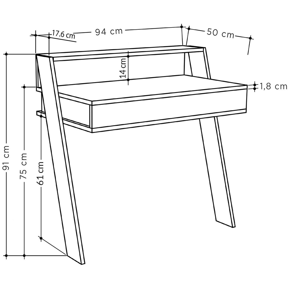 FWStyle Cowork Single Drawer Single Shelf Ash Green Wall Mounted Desk Image 6