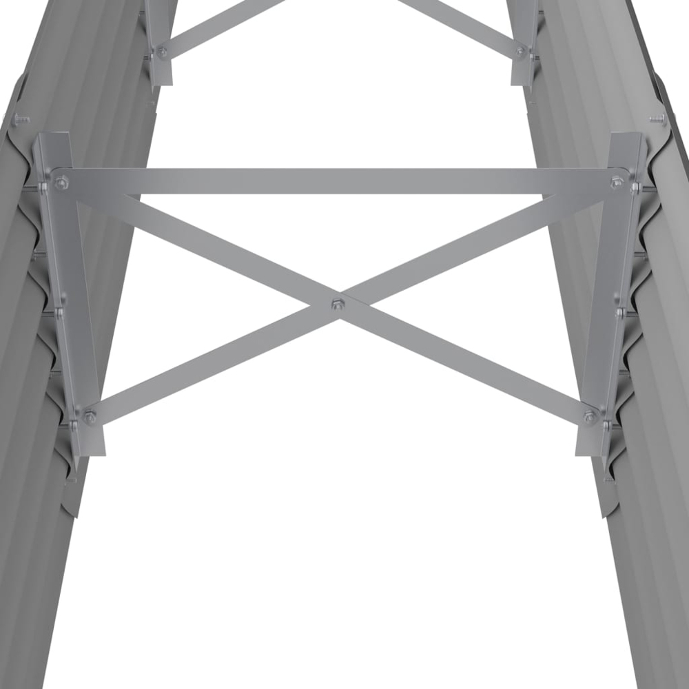 vidaXL Grey Galvanised Steel Raised Garden Bed 36 x 40 x 224cm Image 4