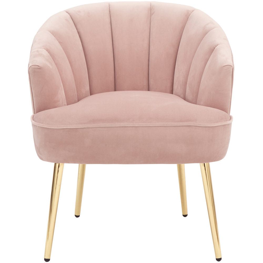 GFW Pettine Blush Pink Plush Fabric Chair Image 2