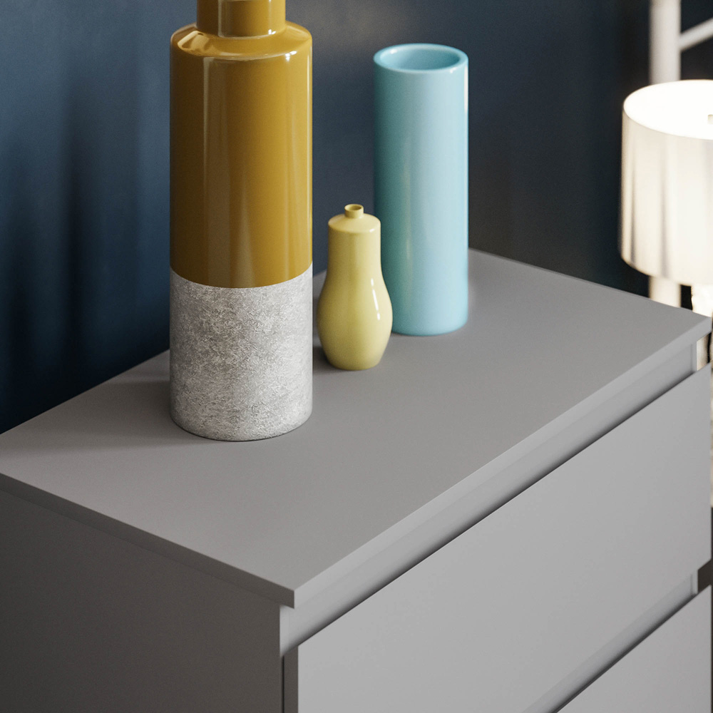 Vida Designs Denver 3 Drawer Grey Chest of Drawers Image 3