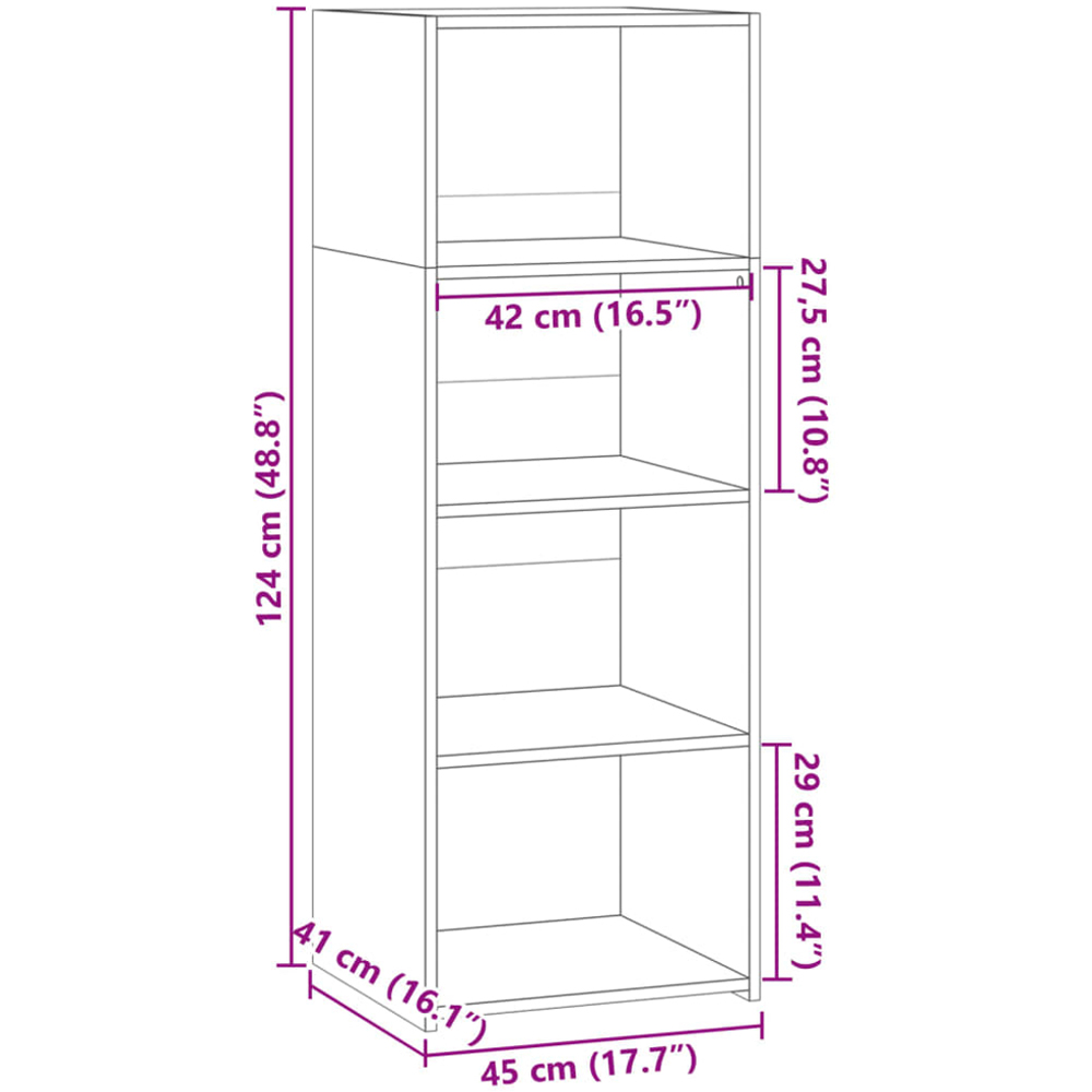 vidaXL 4 Shelf Grey Sonoma Highboard Image 9
