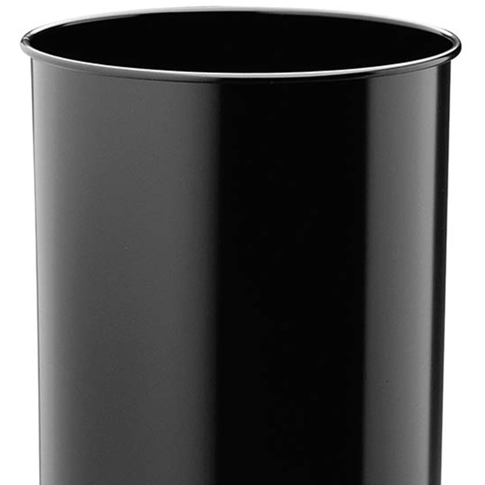 Durable Black Round Metal Waste Bin 30L Image 2