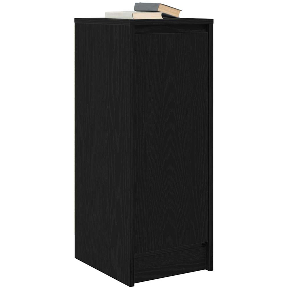 vidaXL Single Door Black Oak Wooden Sideboard Image 4