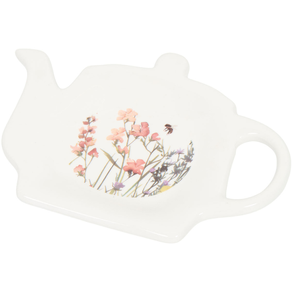 Floral Bees Teabag Tidy White Image 2
