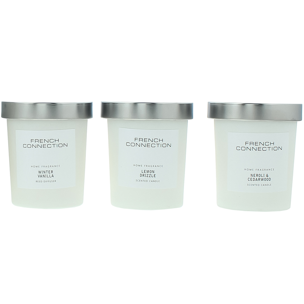 French Connection White Collection Scented Candle 3 Piece Gift Set Image 2