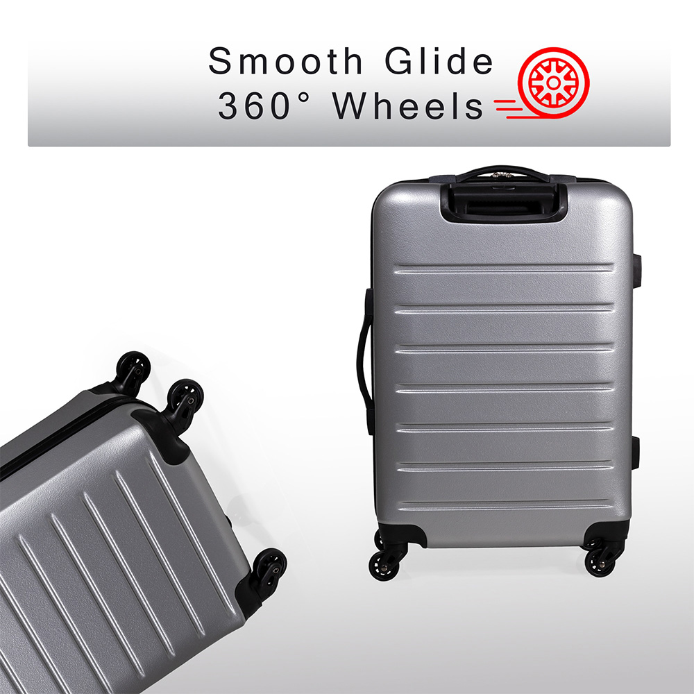 Pierre Cardin Voyager XL Grey Hard Shell Lightweight Trolley Suitcase Image 5