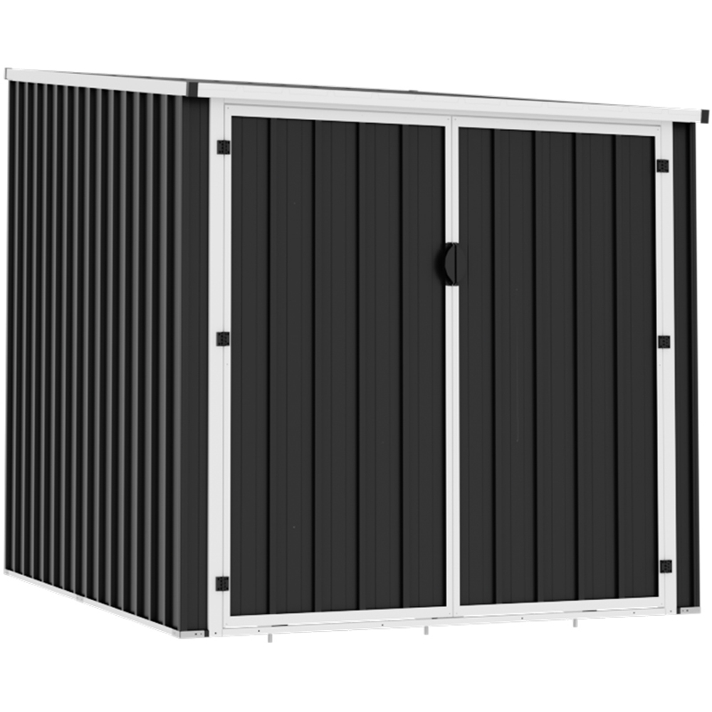 Living and Home 5 x 6ft Anthracite and White Slope Roof Bicycle Outdoor Storage Shed with 3 Tracks Image 1