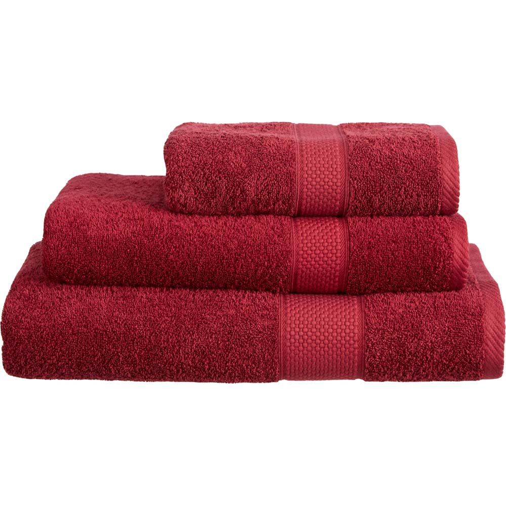 Imperial Ringspun Combed Cotton Burgundy Turkish Face Towel 2 Pack Image 1
