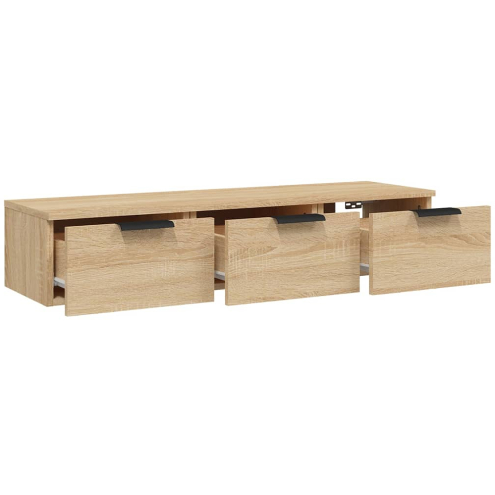 vidaXL 3 Drawer Sonoma Oak Wall Mounted Cabinet Image 4