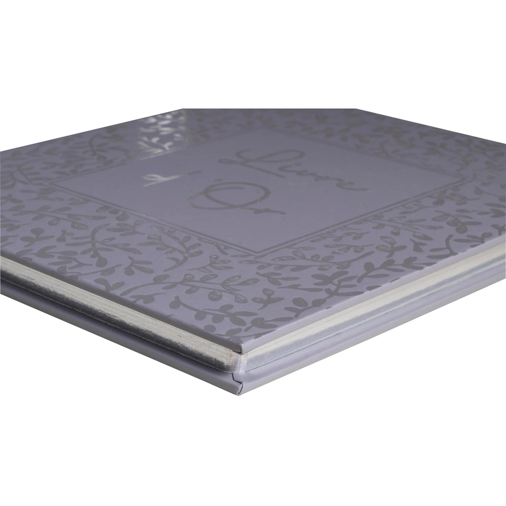 Exacompta AutentiK Blue and Grey Floral Design Guest Book with Crystal Box 140 Pages Image 6