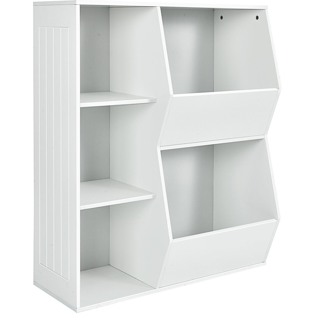 Costway White Kids Storage Cabinet with Baskets Image 3