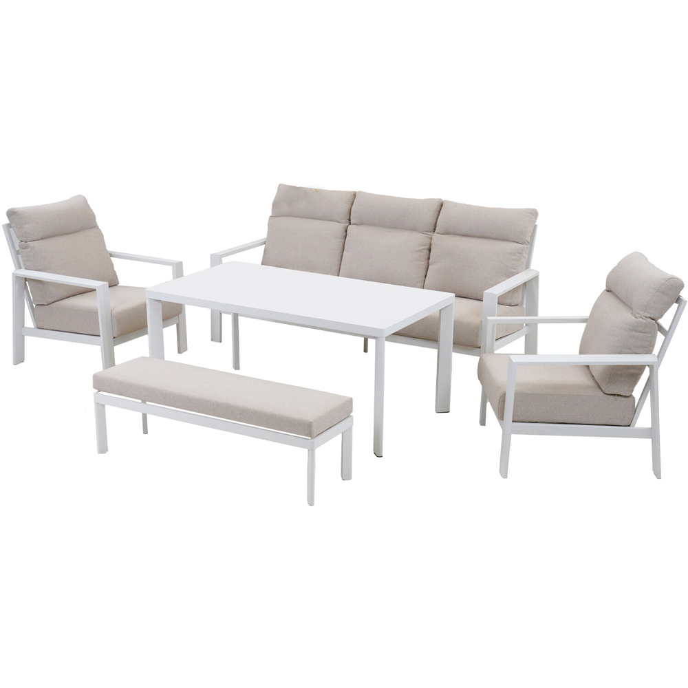 Marseille High Back Sofa Set Beige Image 2