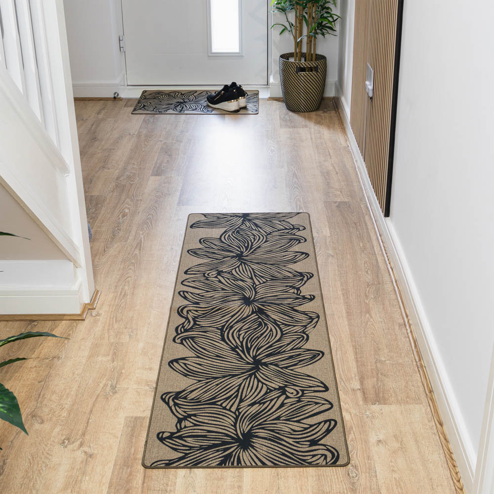 JVL Elegance Flowers Rubber Backed Door Runner 50 x 150cm Image 2
