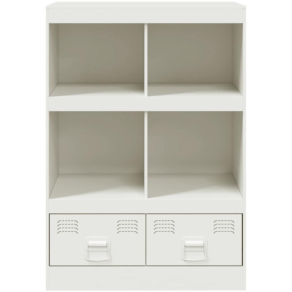 vidaXL 2 Drawer 4 Open Shelf White Steel Highboard Image 6