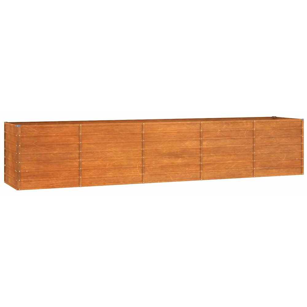 vidaXL Brown Corten Steel Raised Garden Bed 400 x 80 x 77cm Image 1