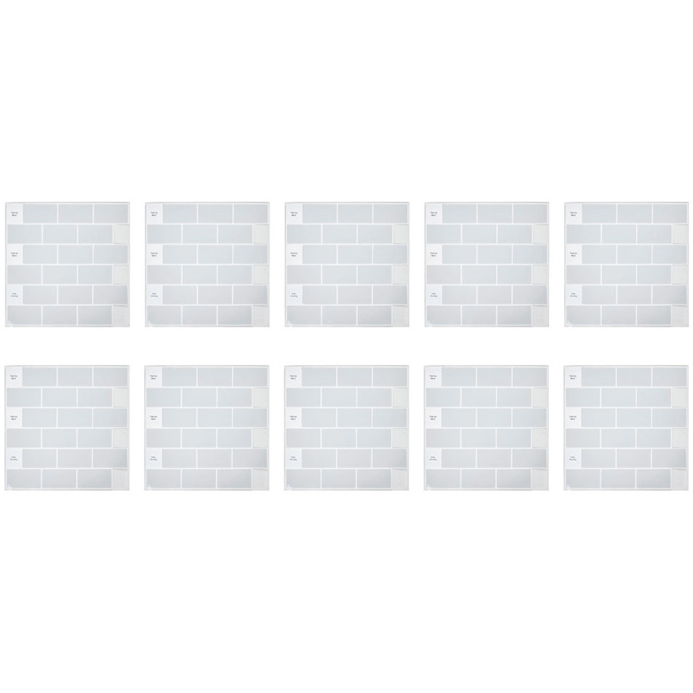 Living and Home Lattice Grey Peel and Stick Wallpaper Tile 10 Pack Image 3