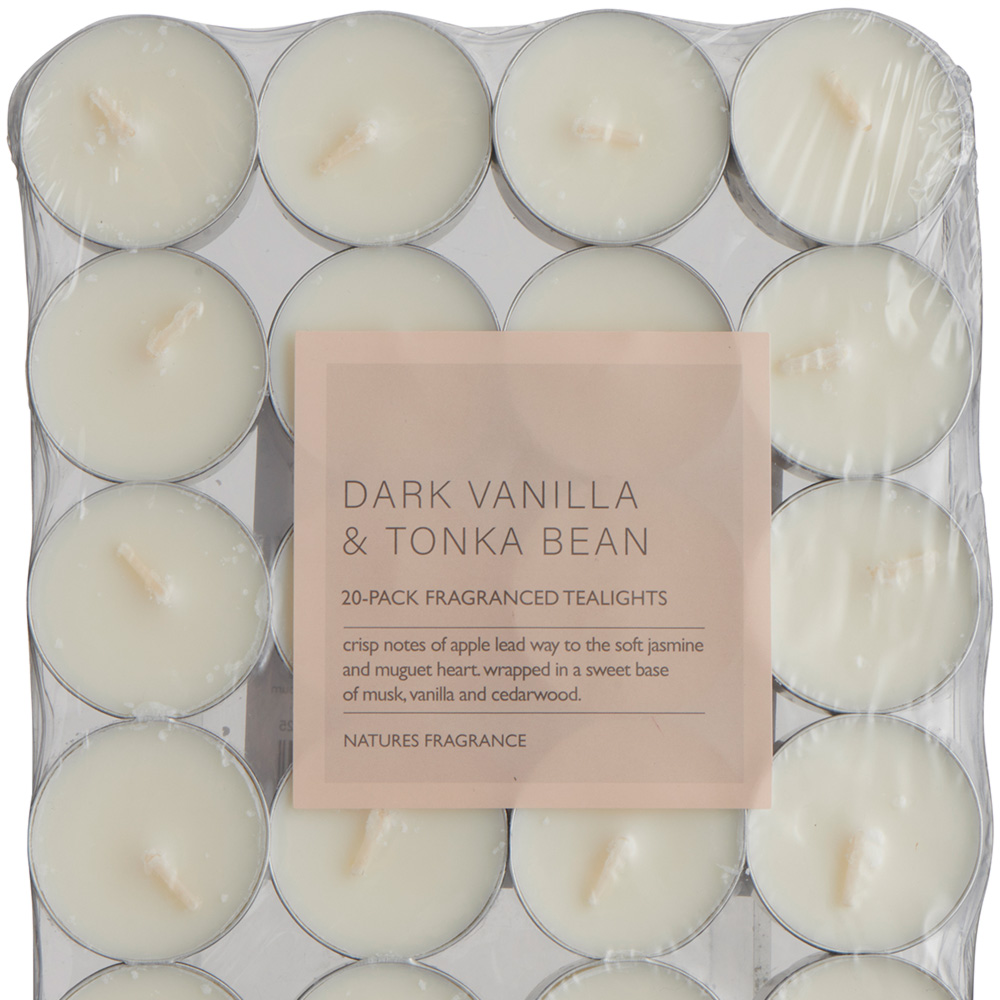 Natures Fragrance Dark Vanilla and Tonka Bean Tealights 20 Pack Image 3