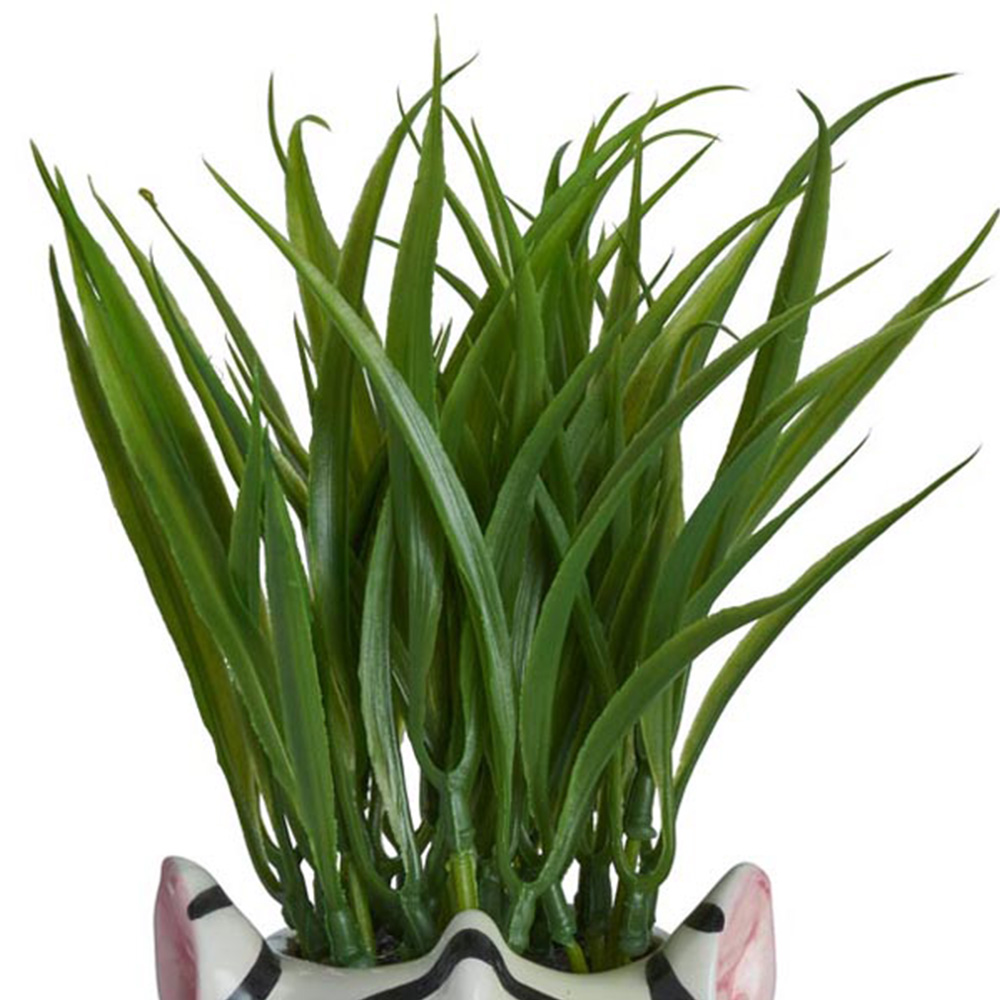 Wilko Faux Air Grass in Zebra Head Planter Image 5