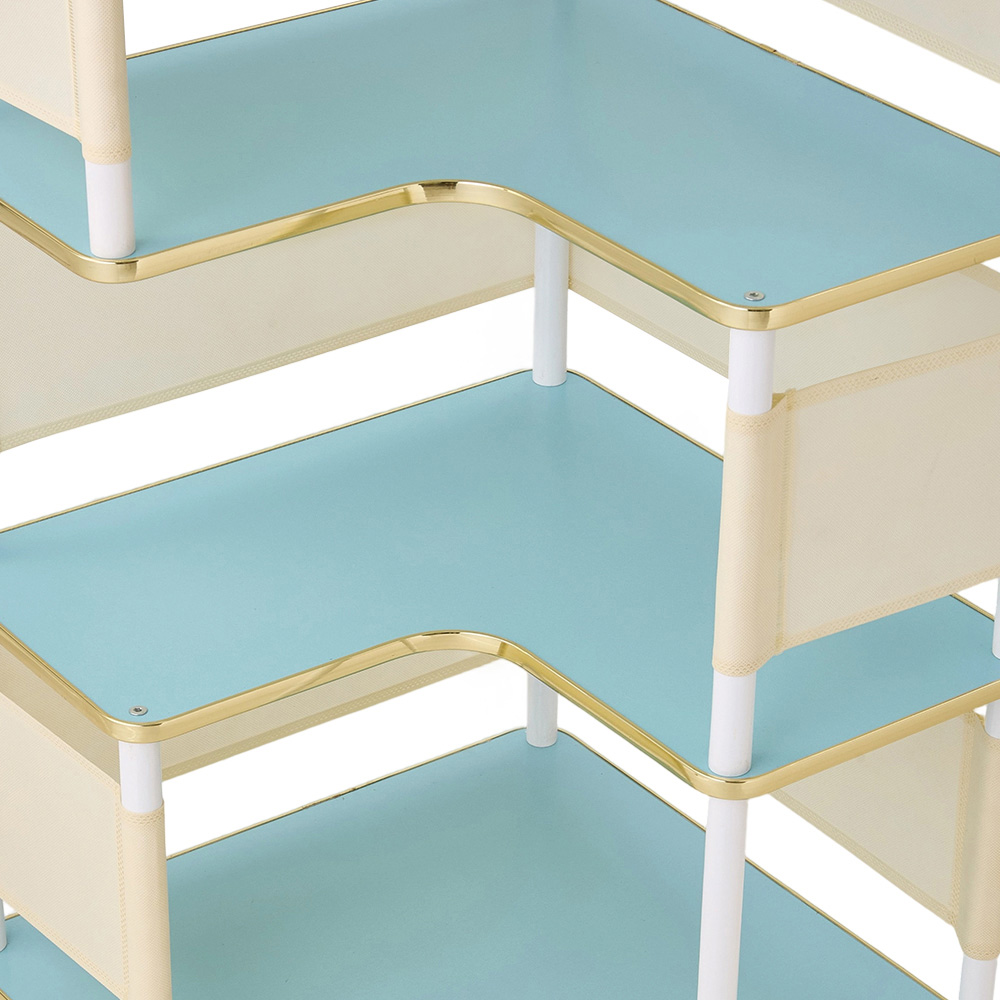 Living and Home 4 Shelf MDF L-Shaped Corner Bookshelf Image 6