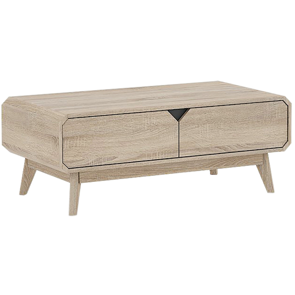 Kudl 2 Drawer Light Oak Coffee Table Image 2