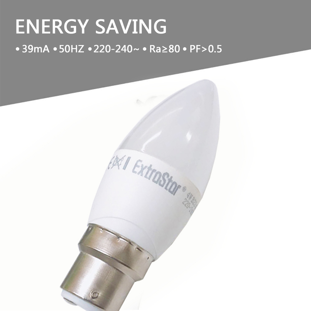 ExtraStar 10 Pack B22 4W Warm White LED Candle Light Bulb Image 3