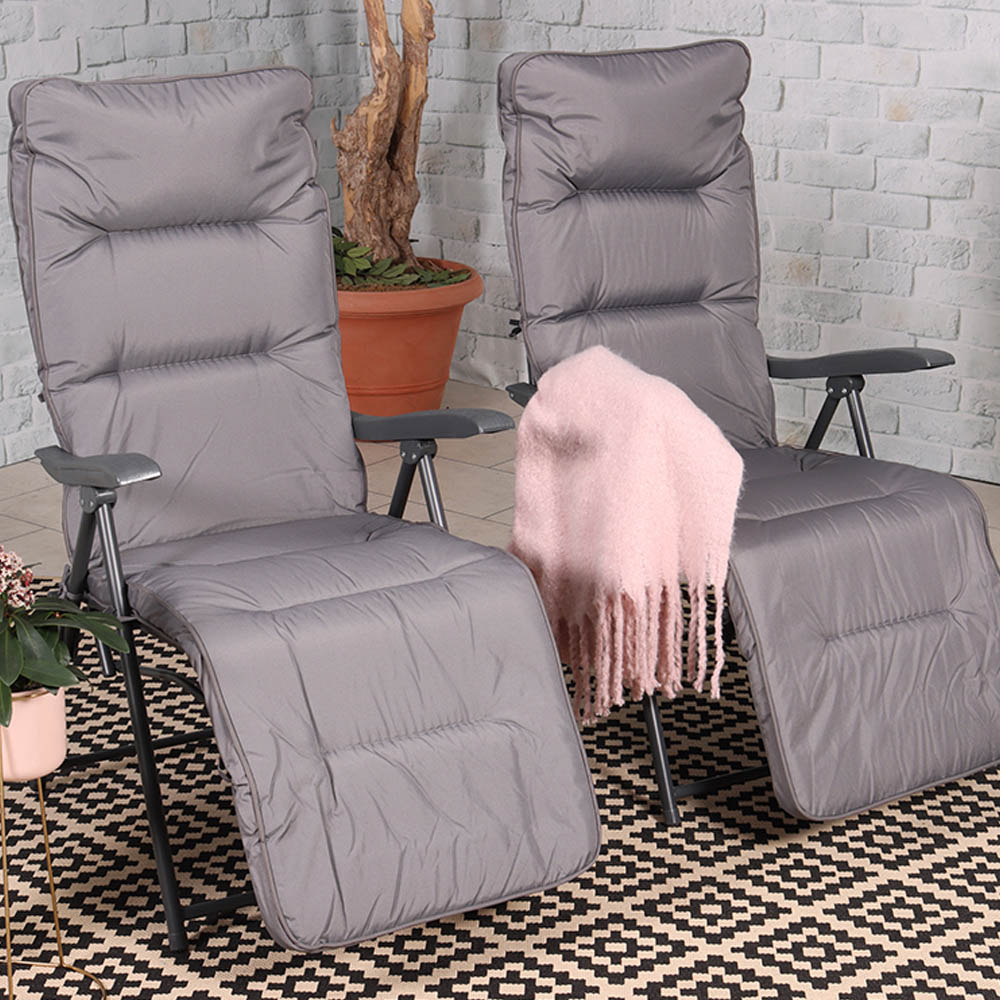 Cairo Set of 2 Grey Folding Relaxer Chairs Image 8