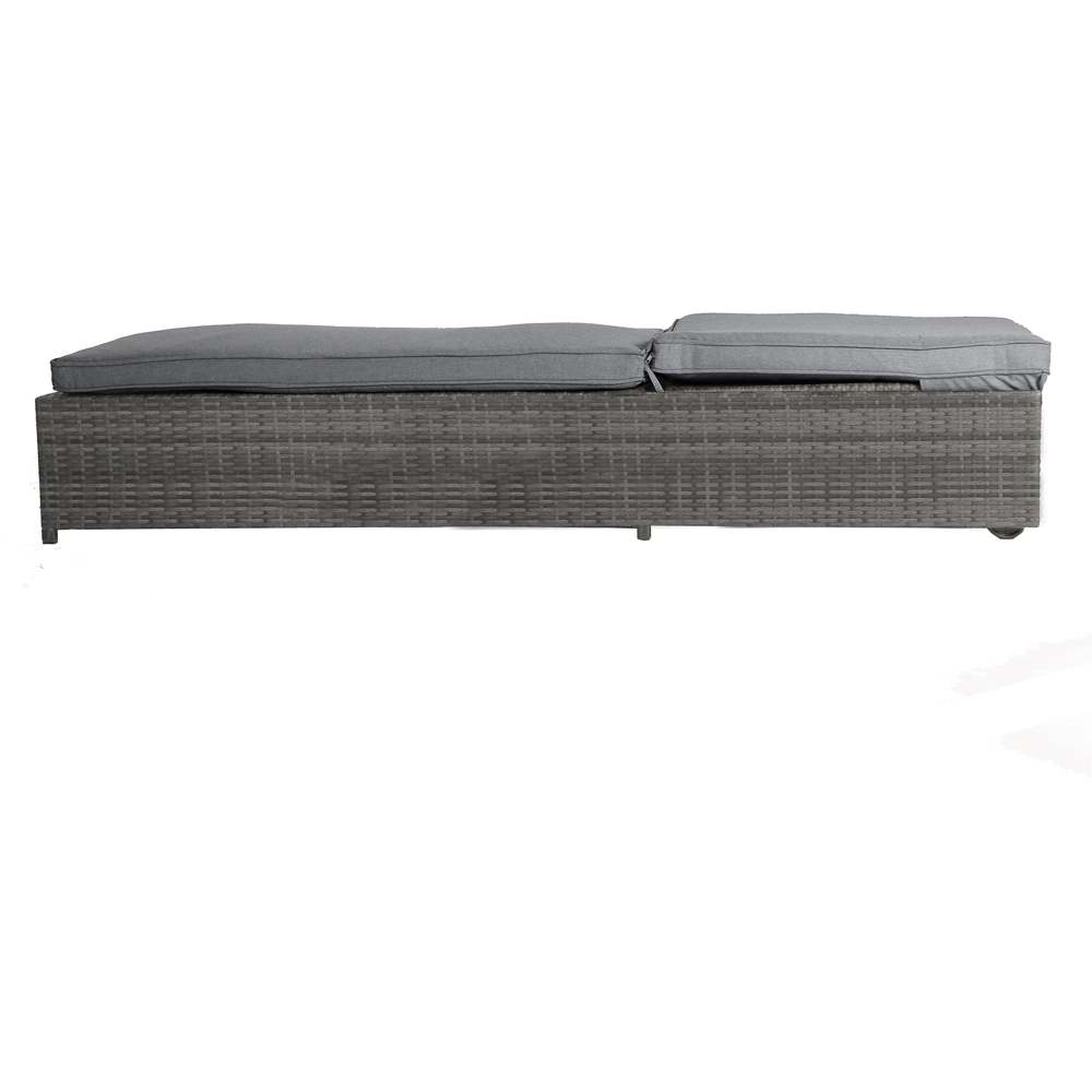 Charles Bentley Rattan Sun Lounger Grey Image 3