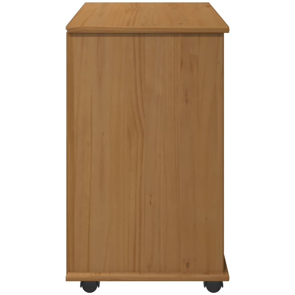 vidaXL Single Door 2 Drawer 2 Shelf Brown Rolling Storage Cabinet Image 5
