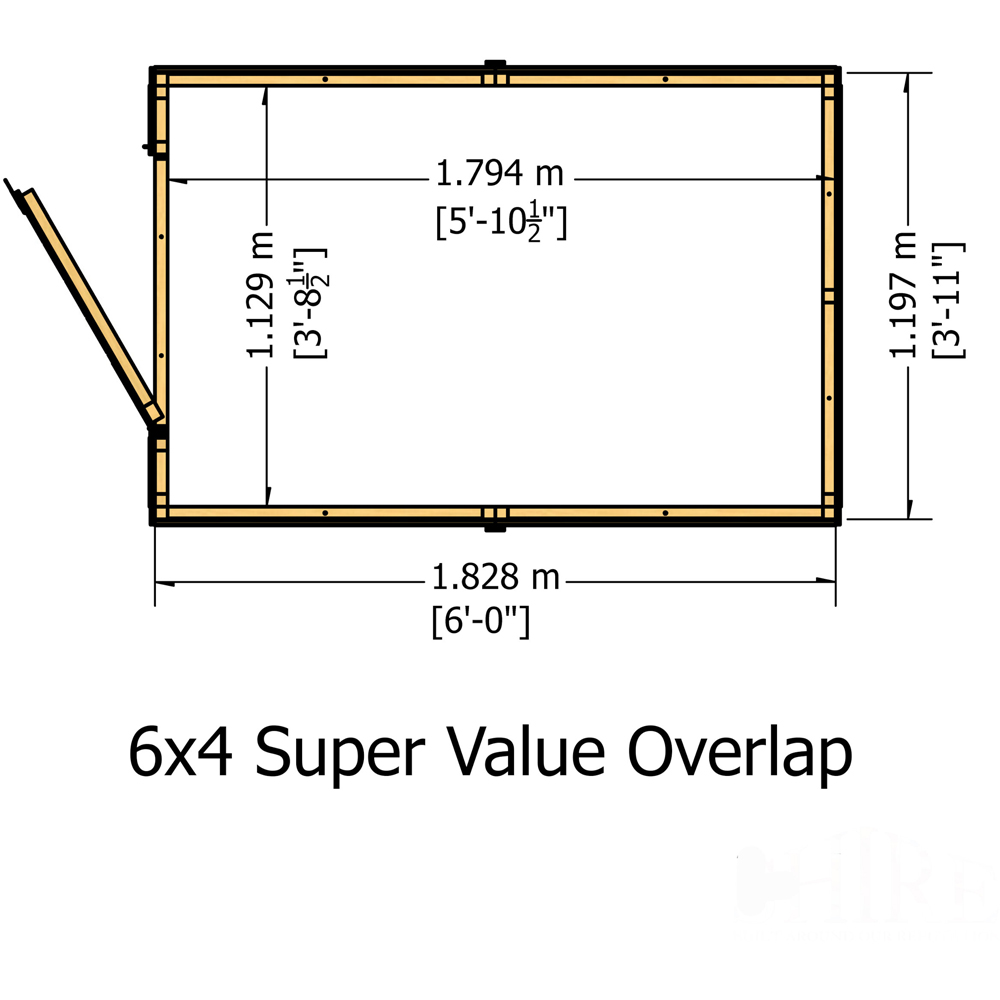 Shire Super Value 6 x 4ft Overlap Apex Garden Shed Image 7