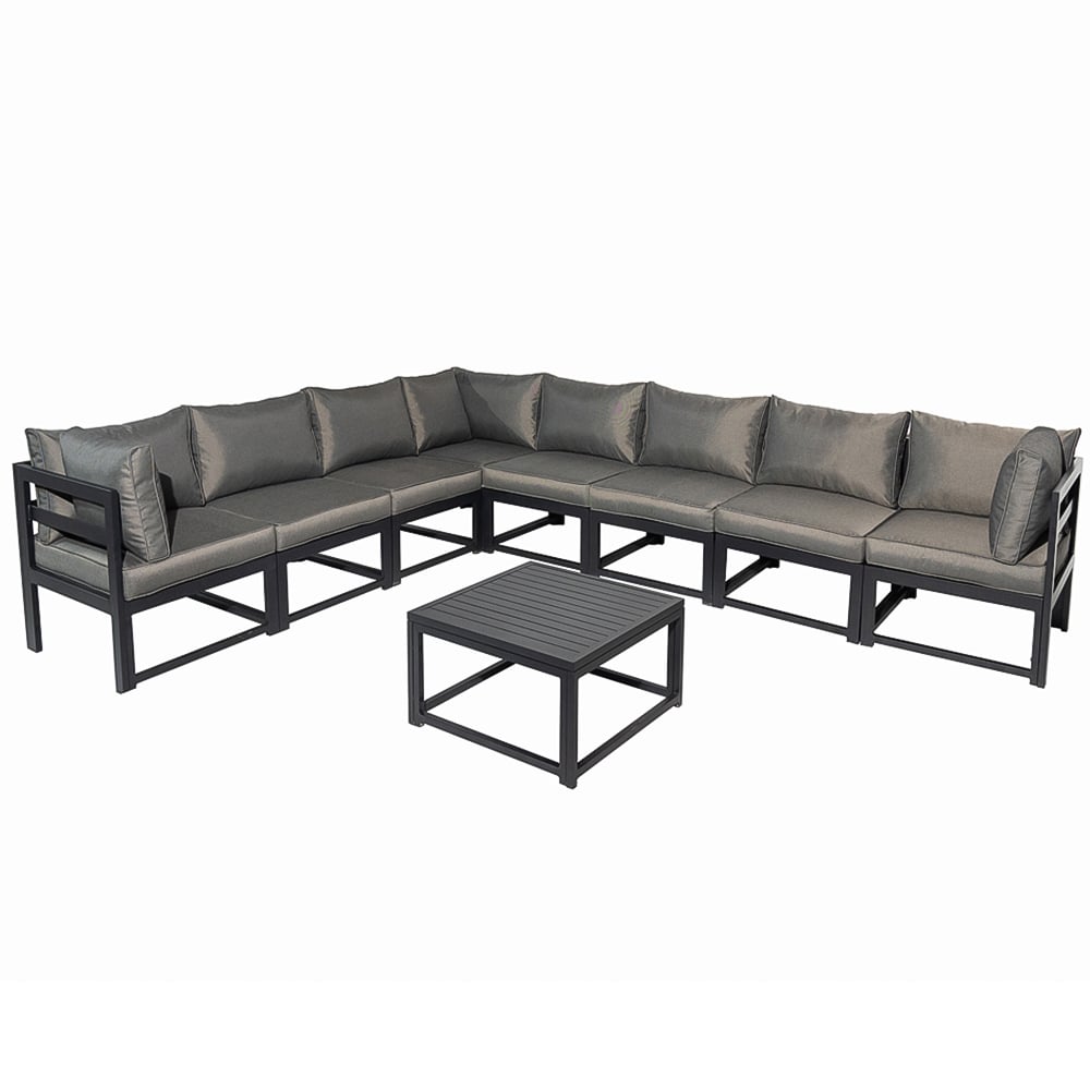 Furniture One 8 Seater L Shape Aluminium Garden Corner Sofa Set Image 5