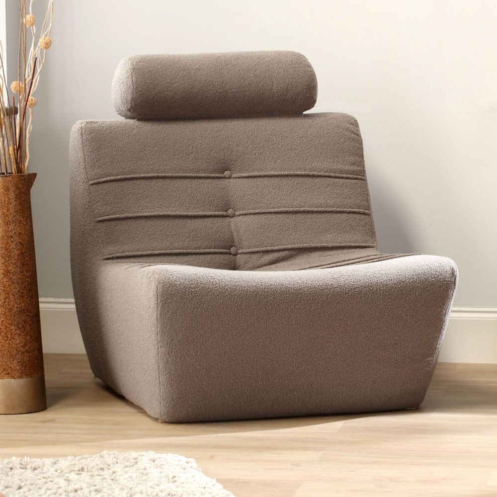 Desser Furniture Shadow Grey Boucle Fabric Cosy Chair Image 6