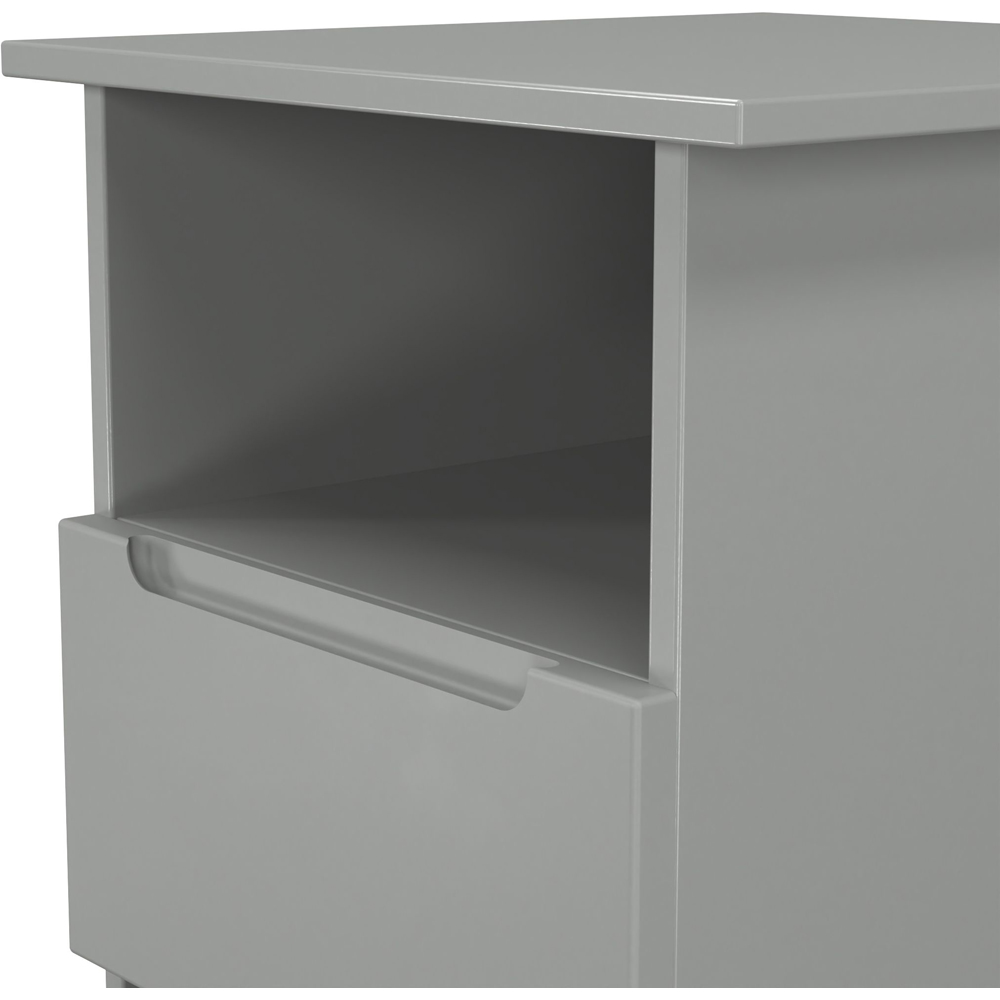 Crowndale Milan Single Drawer Single Shelf Dusk Grey Lamp Table Ready Assembled Image 5