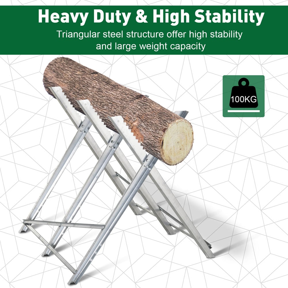 DURHAND Silver Heavy Duty Foldable Saw Horse Image 6