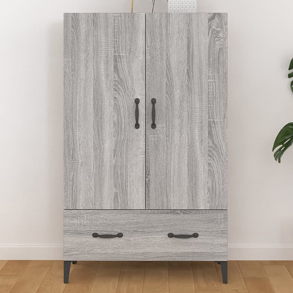 vidaXL 2 Door Single Drawer Grey Sonoma Highboard Image 1