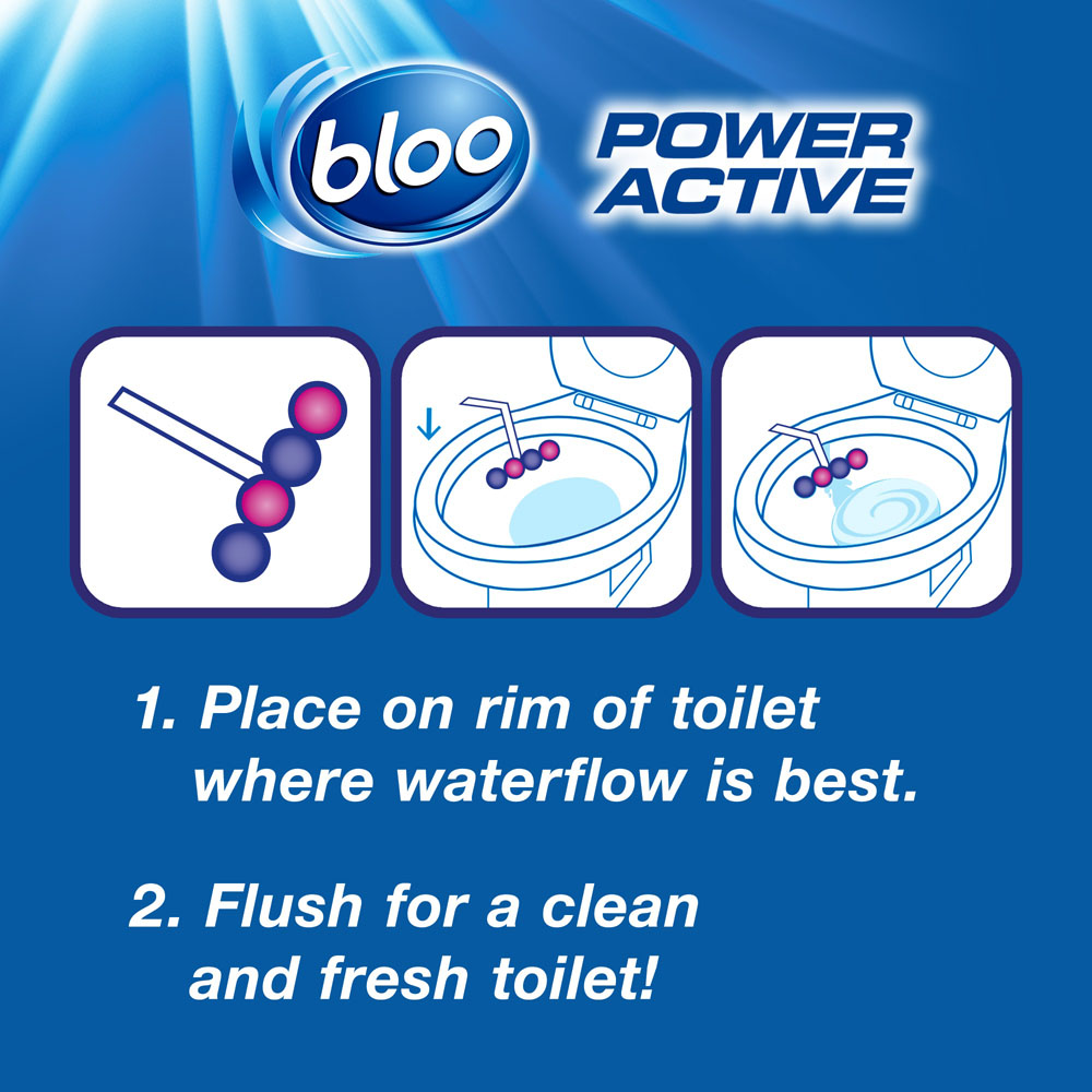 Bloo Power Active Fresh Flowers Toilet Rim Block 2 x 50g Image 4