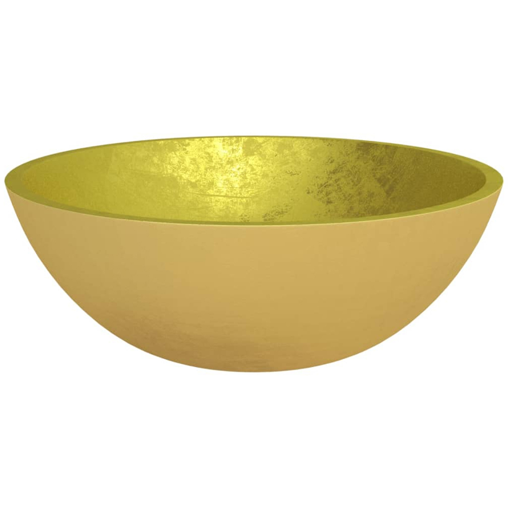 vidaXL Gold Glass Wash Basin 140 x 500 x 370mm Image 3