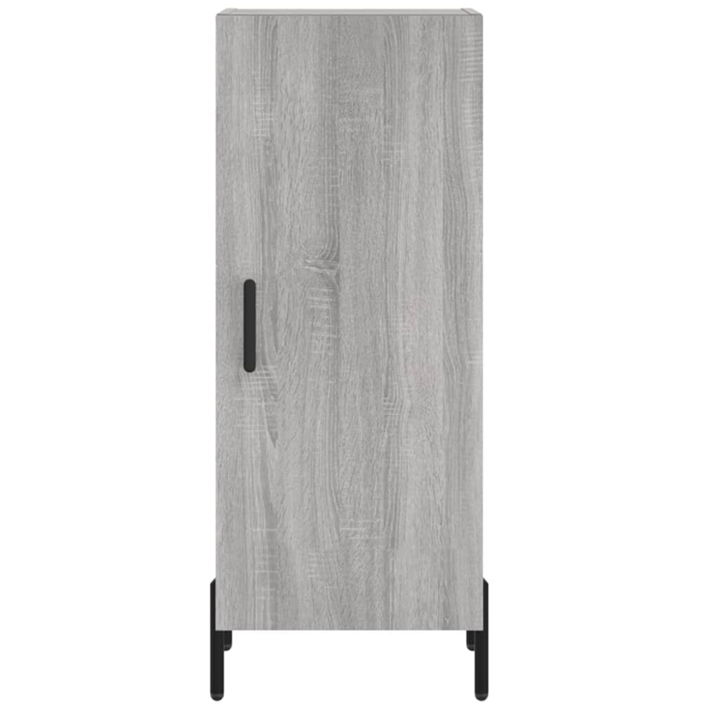 vidaXL 2 Glass and Wood Door Grey Sonoma Highboard with Black Handle Image 6