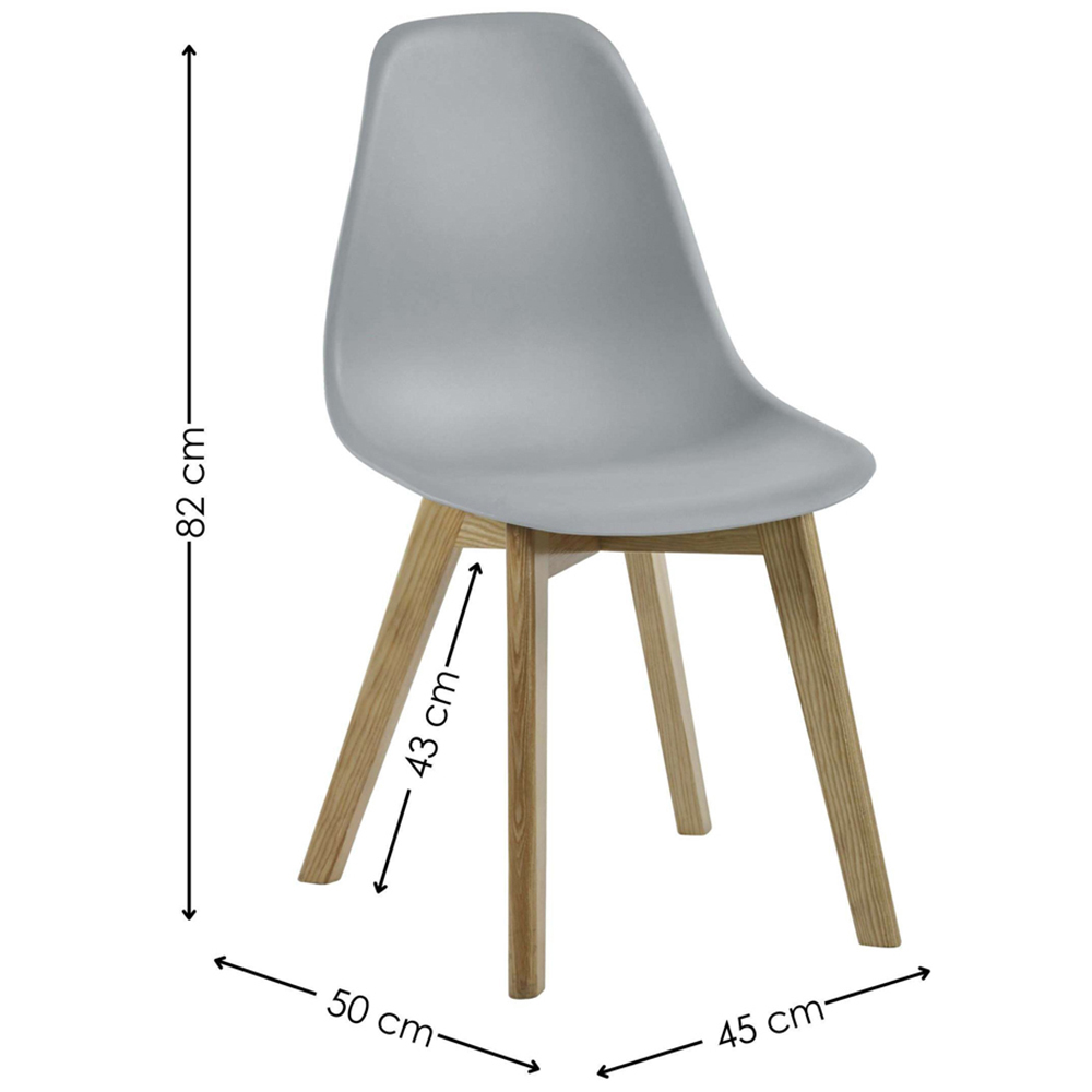Julian Bowen Agatha Set of 2 Grey Plastic Dining Chair Image 9
