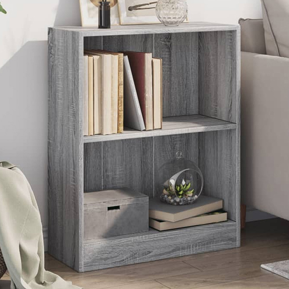 vidaXL 2 Shelf Grey Sonoma Bookcase Image 1