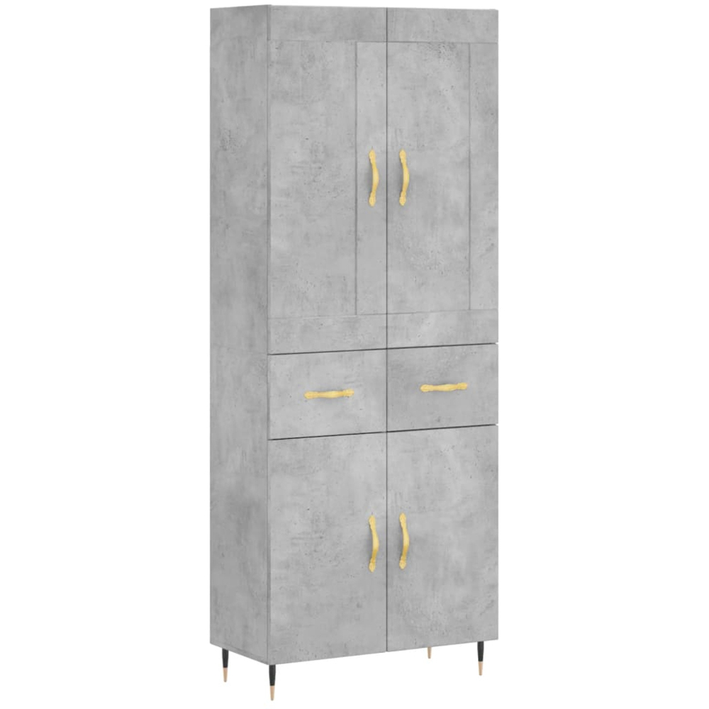 vidaXL 4 Door 2 Drawer Concrete Grey Highboard Image 2
