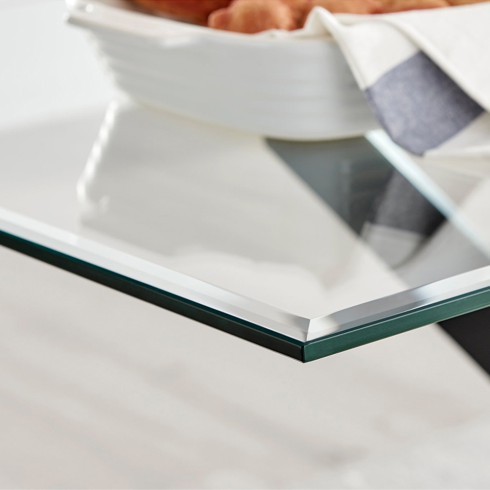 Furniturebox Tavolo Harley 6 Seater Glass Dining Set Light Grey Image 5