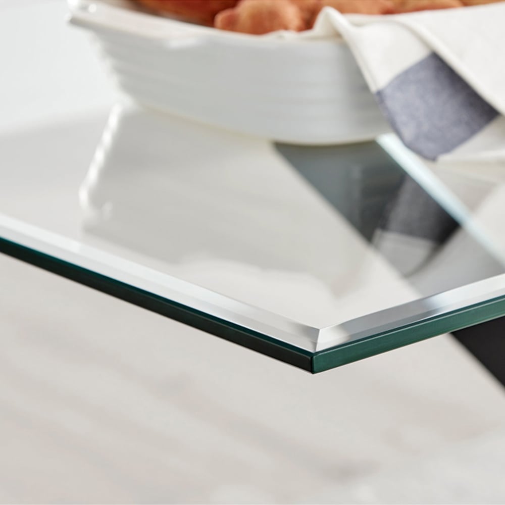 Furniturebox Tavolo Harley 6 Seater Glass Dining Set Dark Grey Image 5