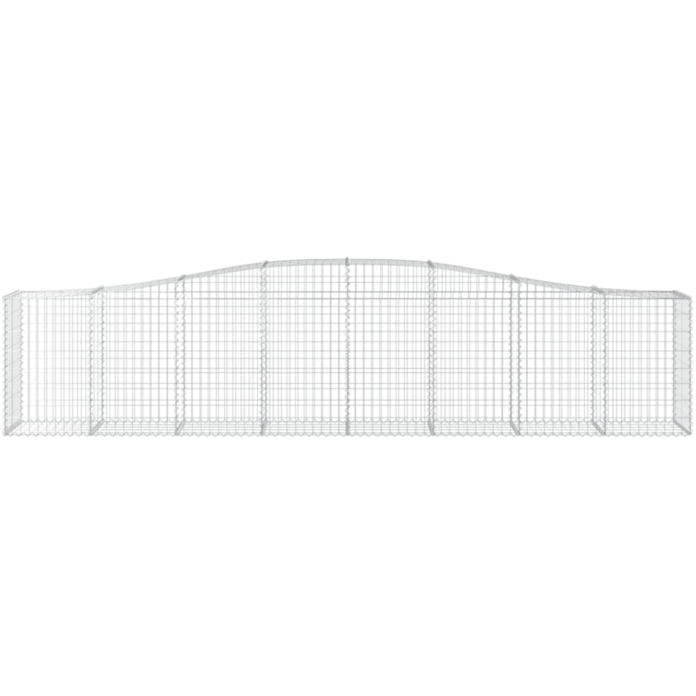 vidaXL Silver Galvanised Iron Gabion Basket 400 x 50 x 80/100cm 25 Pack Image 2