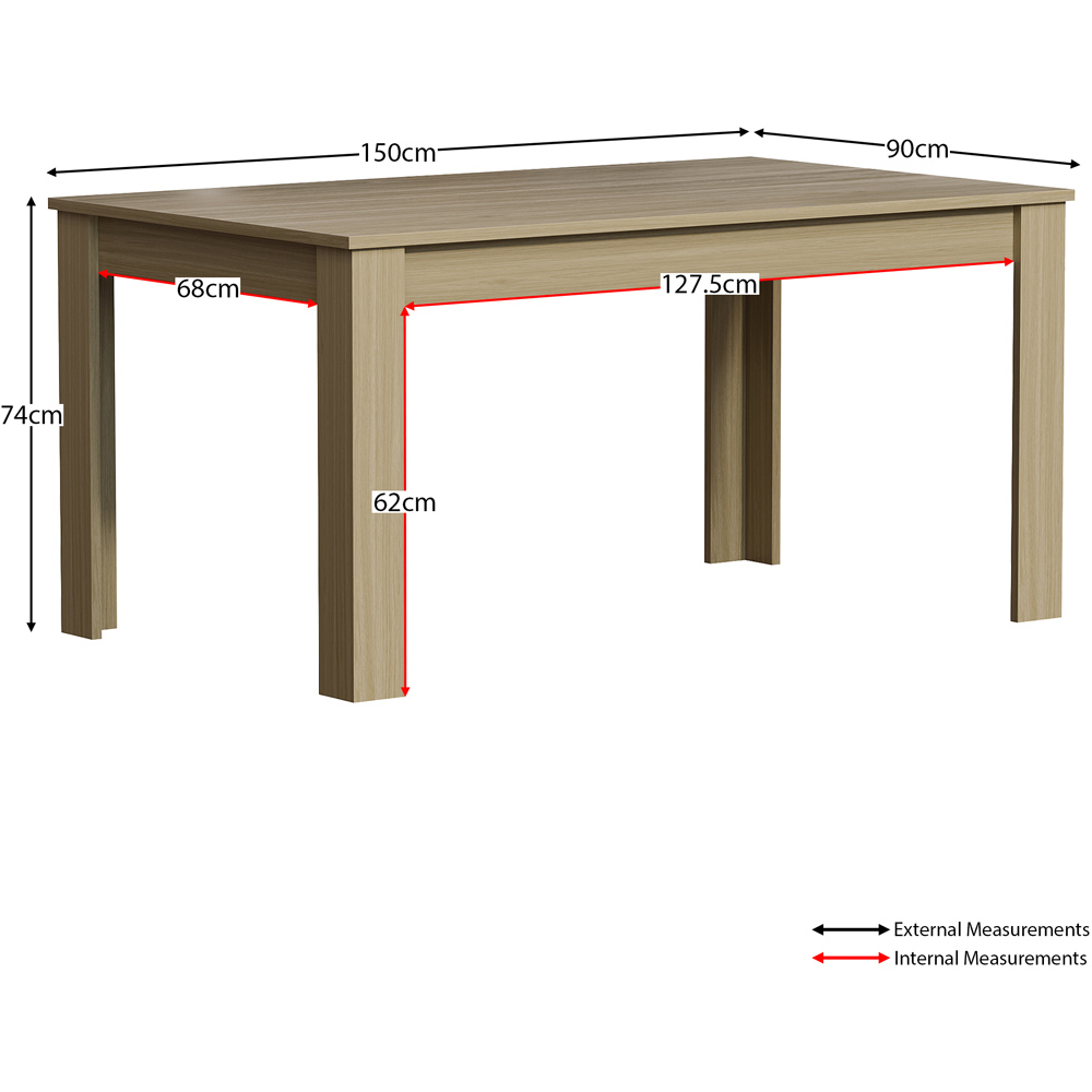 Vida Designs Medina 6 Seater Dining Table Oak Image 8