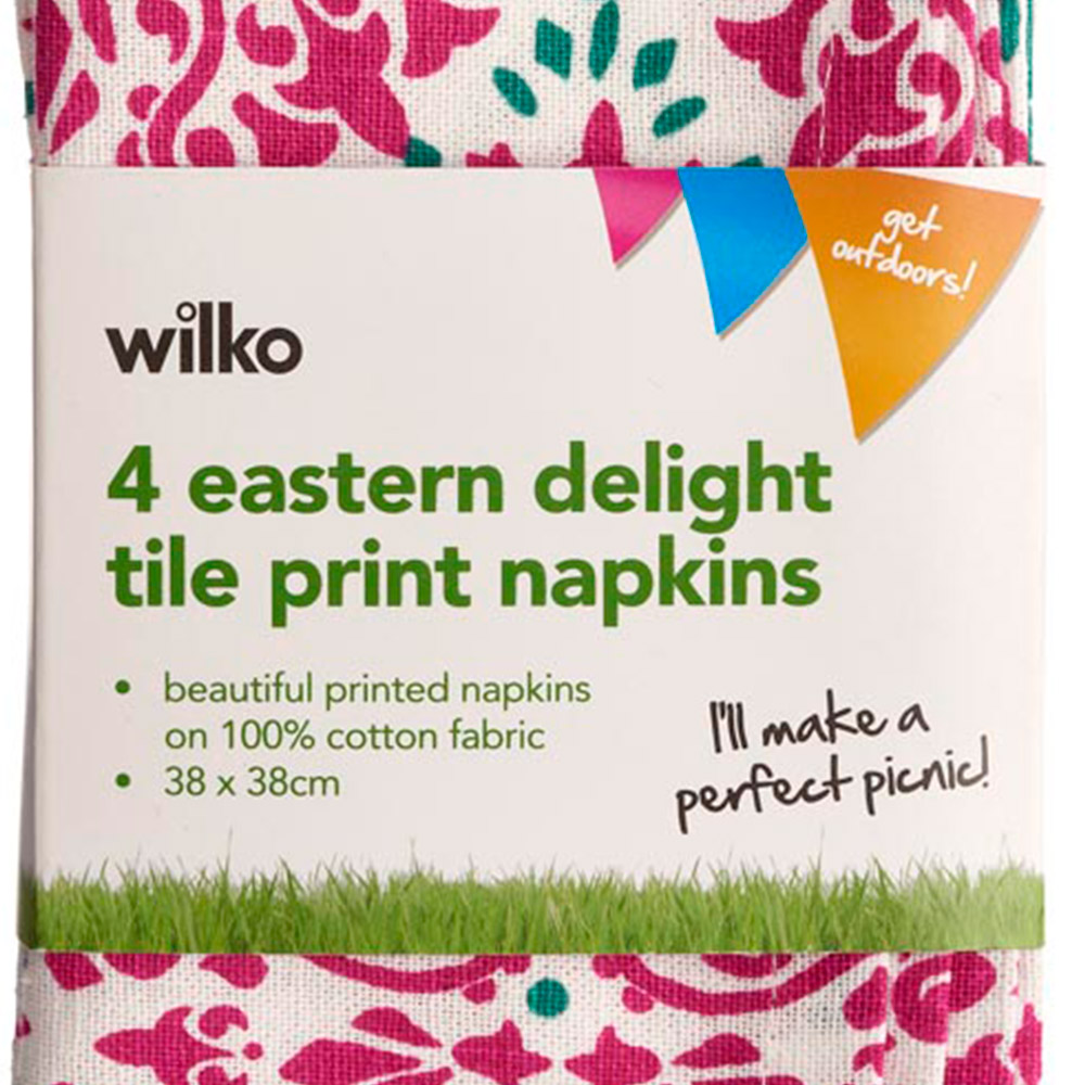 Wilko Eatern Delight Tile Print Napkin 4 Pack Image 6