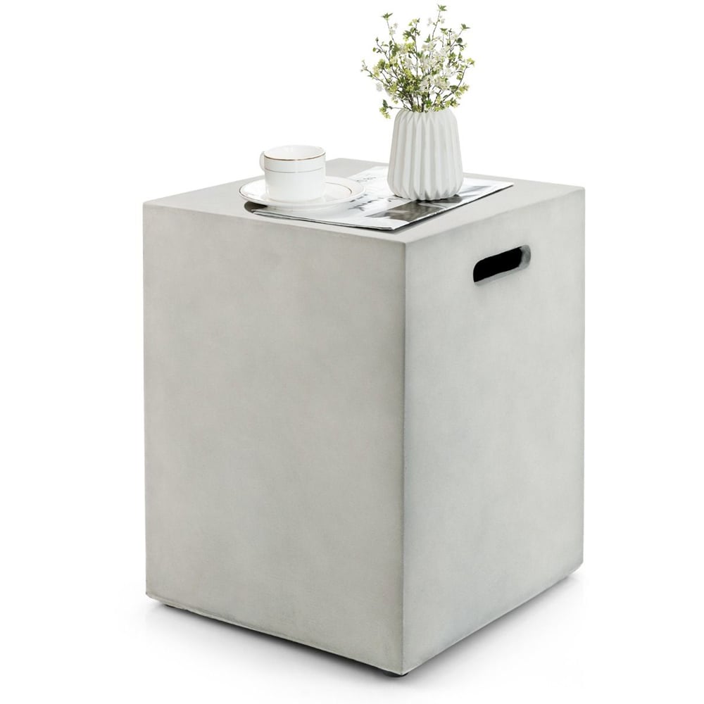 Costway 2 in 1 Grey Propane Gas Tank Cover Side Table Image 3